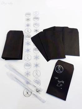 Weihnachtsset Briefumschläge mit Stift + Aufkleber